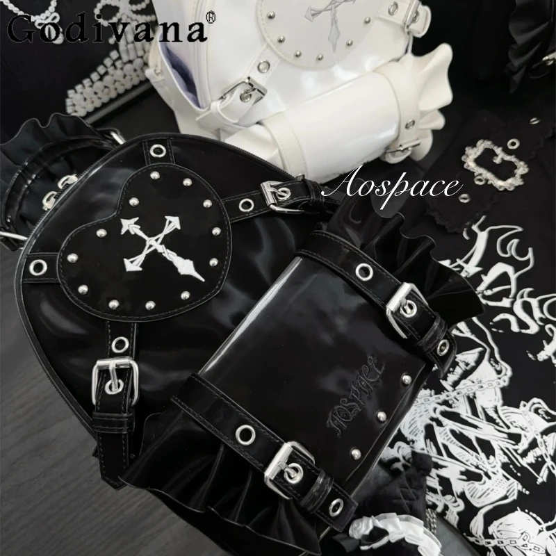 

2K Subculture Japanese Original Lolita Versatile Backpack Sweet Cool Girl Rivet JK Uniform Large Capacity Student School Bag