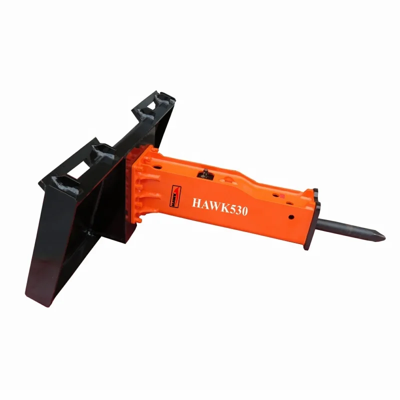 Skid Steer Mounted Hydraulic Concrete Rock Breaker Hammer Attachment, For Highway Stone Crushing Demolition Construction
