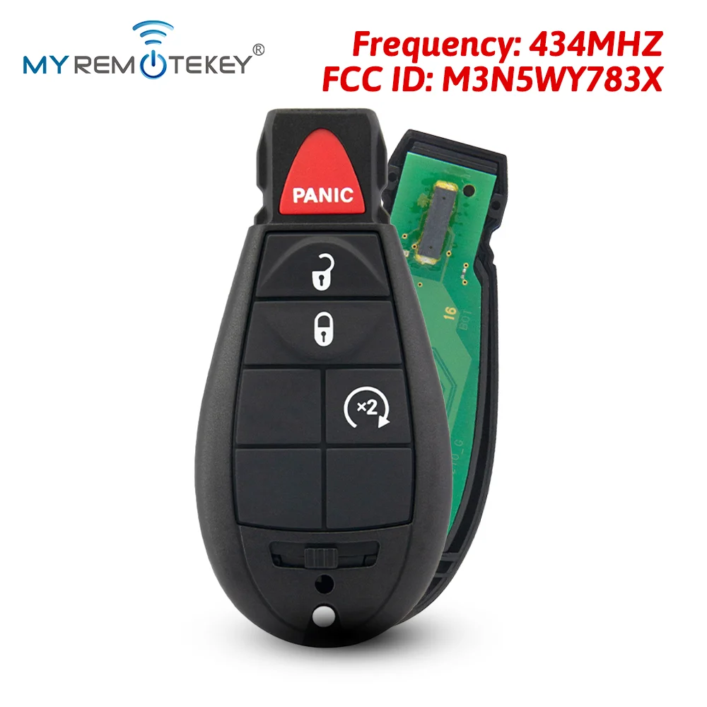 MYREMOTEKEY Keyless entry remote key fob Fobik for Chrysler Dodge Jeep 3 button with panic M3N5WY783X