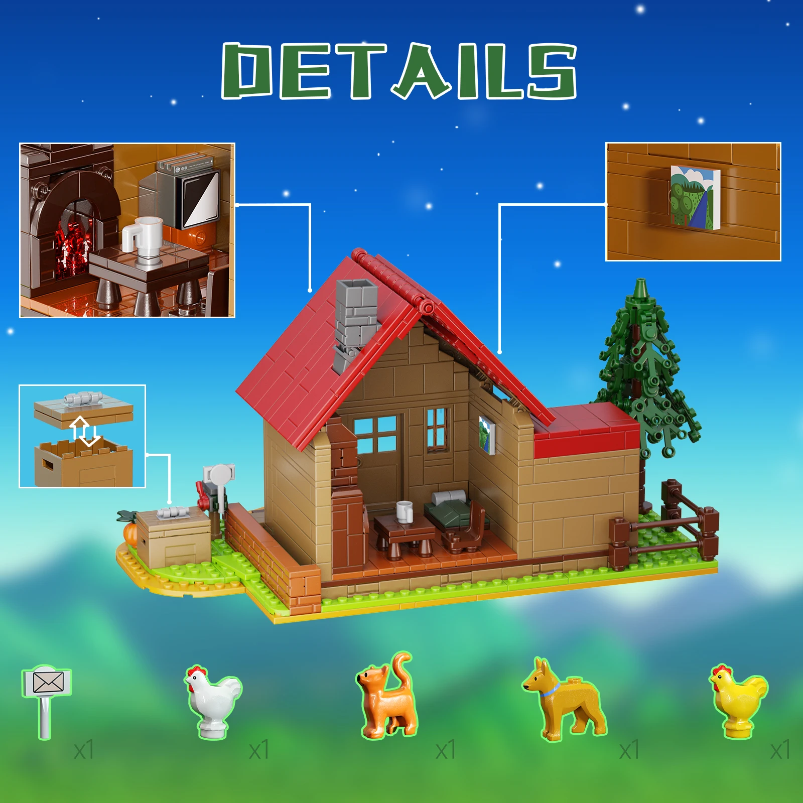 Stardew Valley House Model Kit Building Blocks Countryside Village Model Brick for Kits Creative MOC Blocks Toy for Kids Gifts