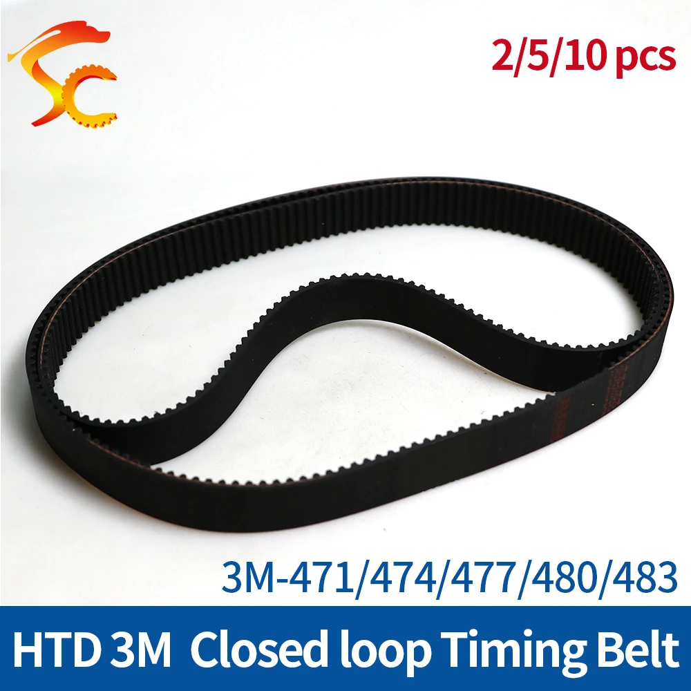 ONEFIRE 3M Rubber Timing belt Circular Arc tooth 3M-471/474/477/480/483mm Width 6/10/15mm 3M Closed loop belt