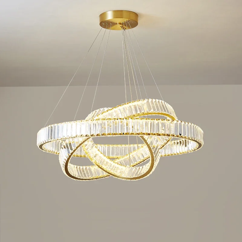 

LED Modern Silver Golden Crystal Designer Chandelier Lighting Lustre Suspension Luminaire Lampen For Dinning Room