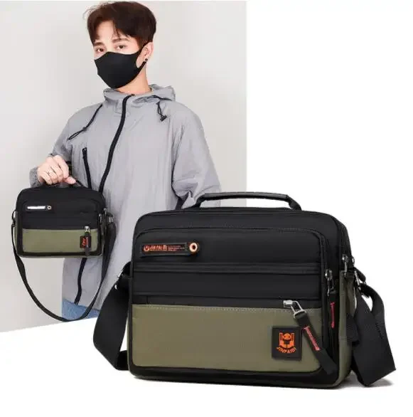 

Casual Men Shoulder Crossbody Bags High Quality Man Business Messenger Bag nylon Male Purse Boys tote Handbags Zipper Pocket sac