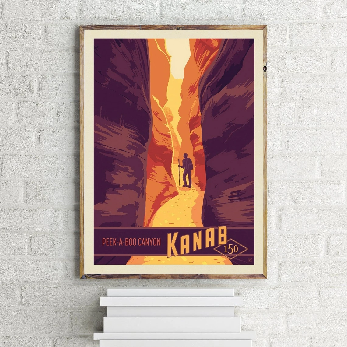 ملصق كين كاونتي يوتا، طباعة سفر بيكابو كانيون، هدايا المشي لمسافات طويلة لمحبي السفر، فن جداري مؤطر عتيق، ديكور منزلي