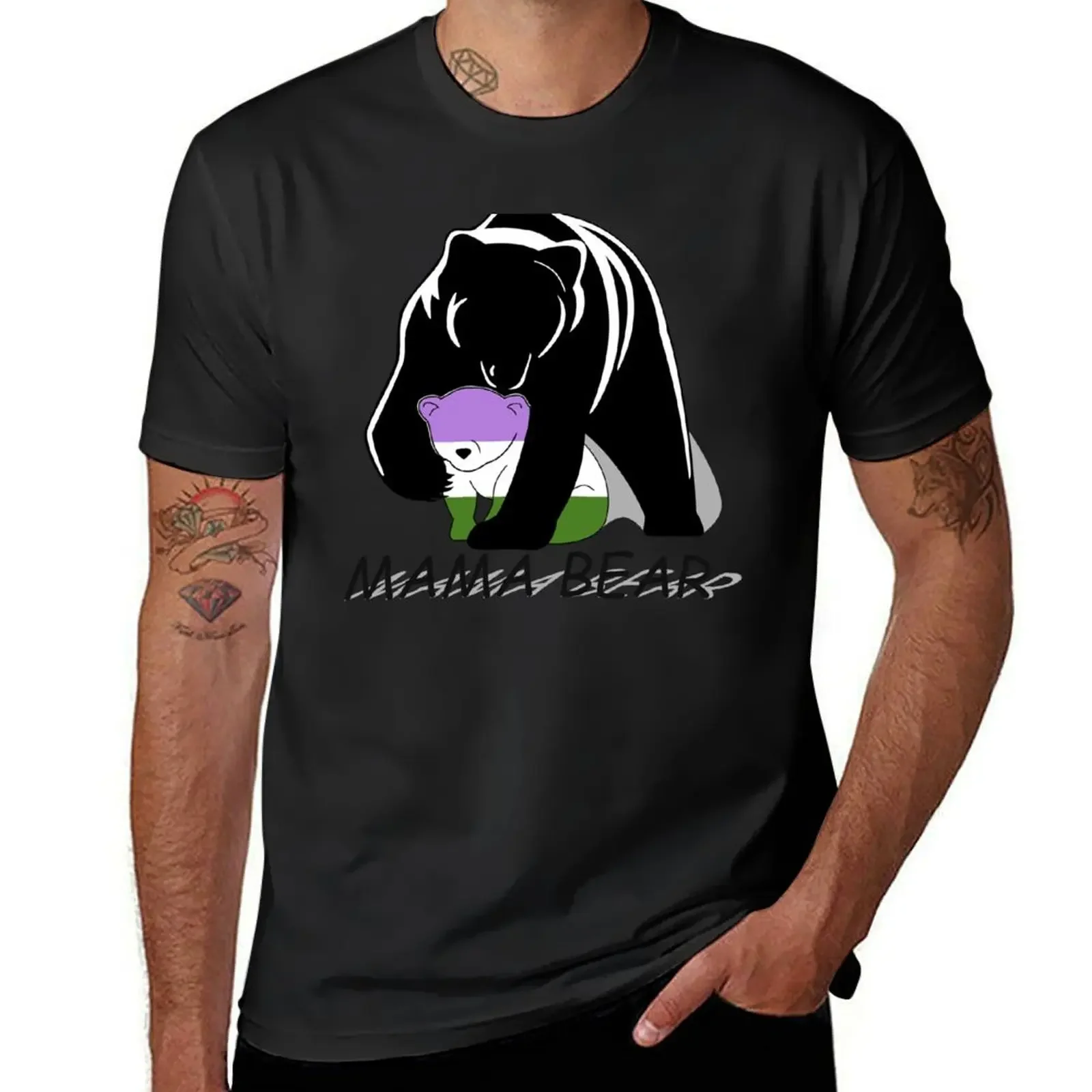 

Genderqueer Pride Mama Bear T-Shirt for a boy graphic t shirts mens big and tall t shirts