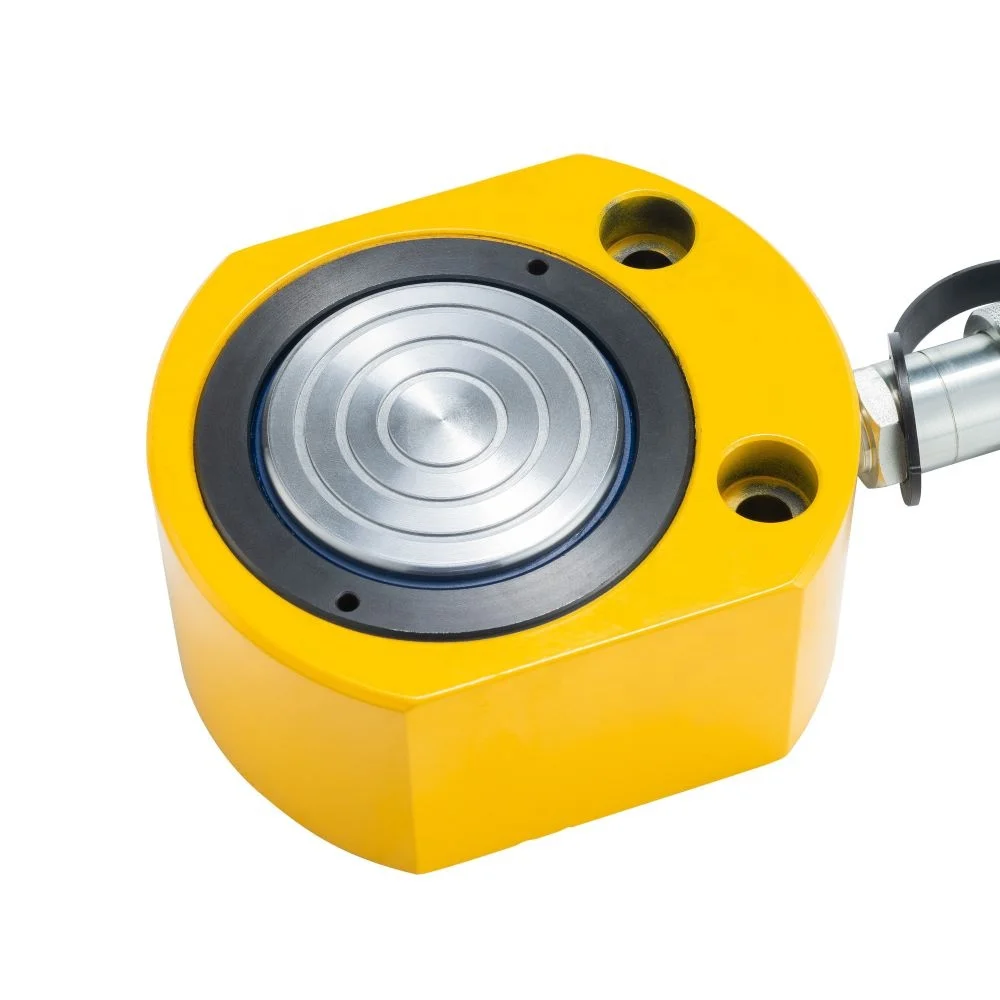 Durable for Heavy Duty Machinery Lifting in Tight Spots Single Acting Ultra Low Height Hydraulic Cylinder & Hand Pump Set
