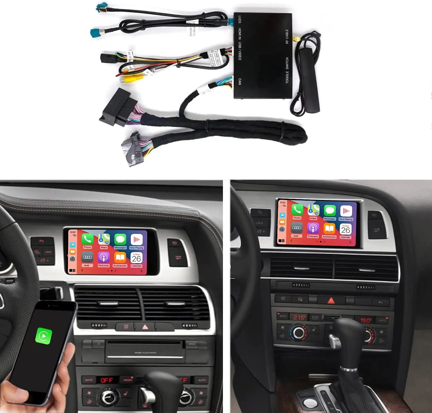 Wireless Carplay Android Auto Retrofit Kit for Audi A6 S6 (2010-2011 Year), for Audi Q7 (2010-2015 Year) with  MMI 3G system