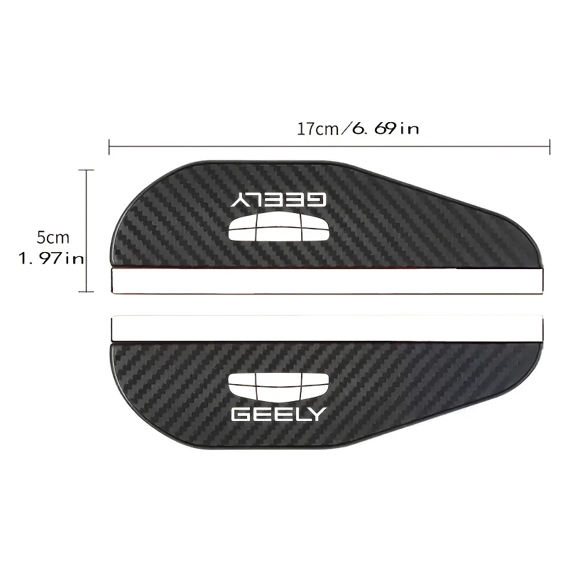 2Pcs Car Rearview Mirror Rain Shield Rain Eyebrow Rain Cover Universal Carbon Fiber Rear View Sun Visor Sticker for Geely