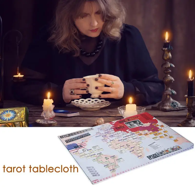 Paño de cartas de Tarot para la lucha Crepúsculo, tabla de astrología, almohadilla de tela de Altar de adivinación, cubierta de Tarot, estrategia antideslizantes