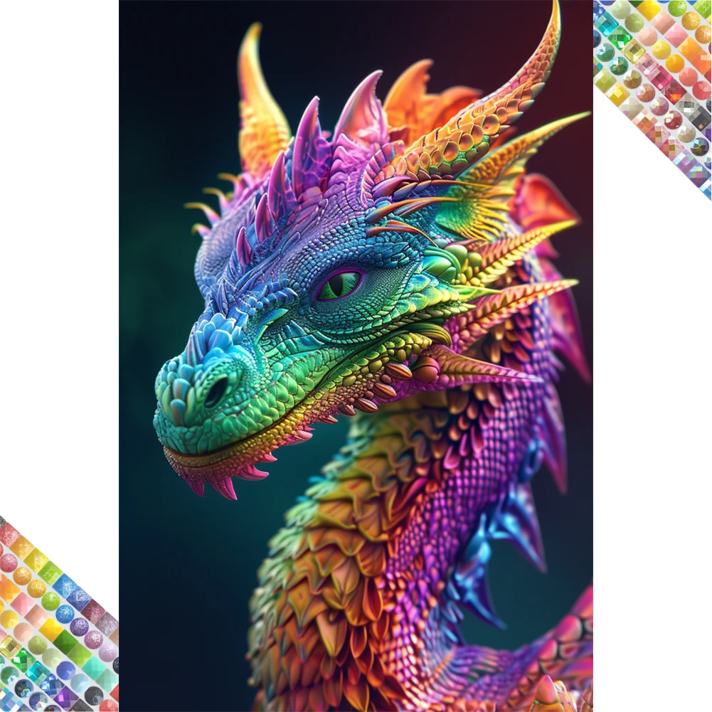 

DPF Colorful Animal Diamond art painting new novelties 2025 Diamond mosaic high quality Full Resin 370 to 445 colors PainterBox
