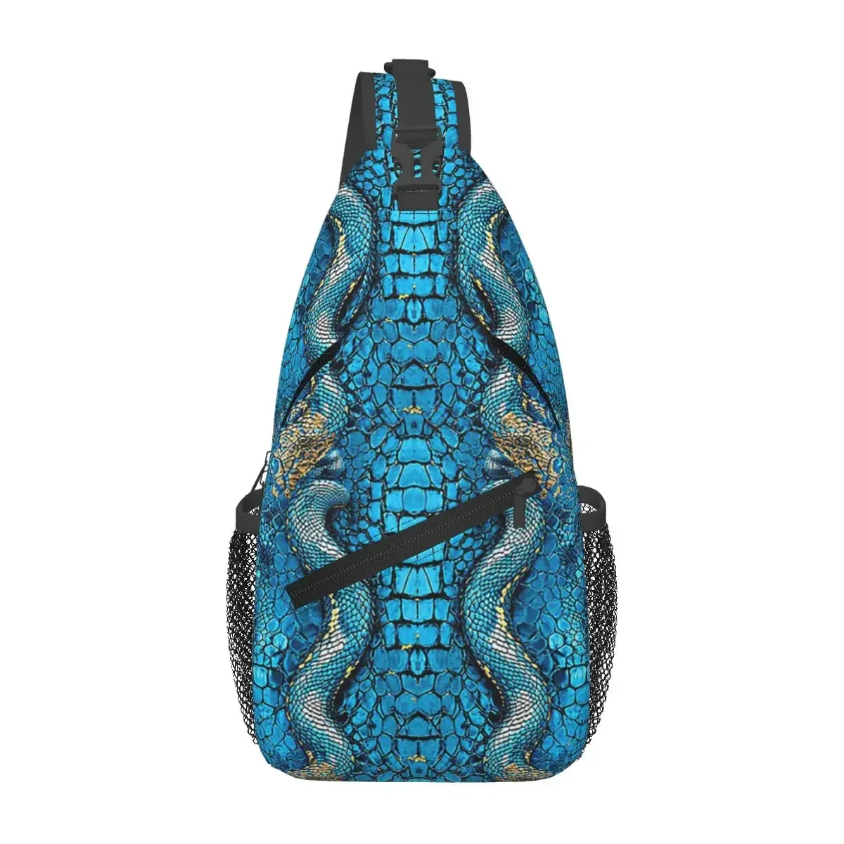 

Snake Skin Blue Snake Serpent Animal Print Viper Fashion Chest Bag Men Sling Crossbody Backpack Chest Bag Daypack Shoulder Bag