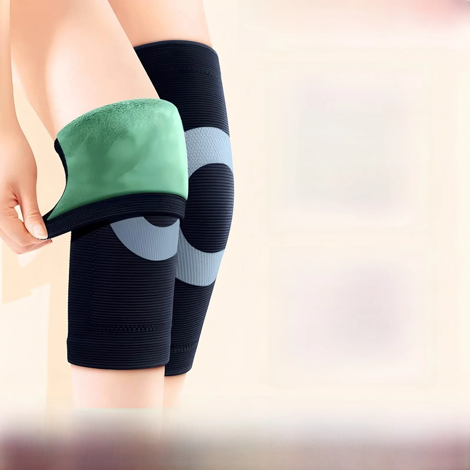 厚みのある灸膝パッドメンズ冬用保温膝サポートカバー秋冬スタイル多用途フリース裏地膝ウォーマー