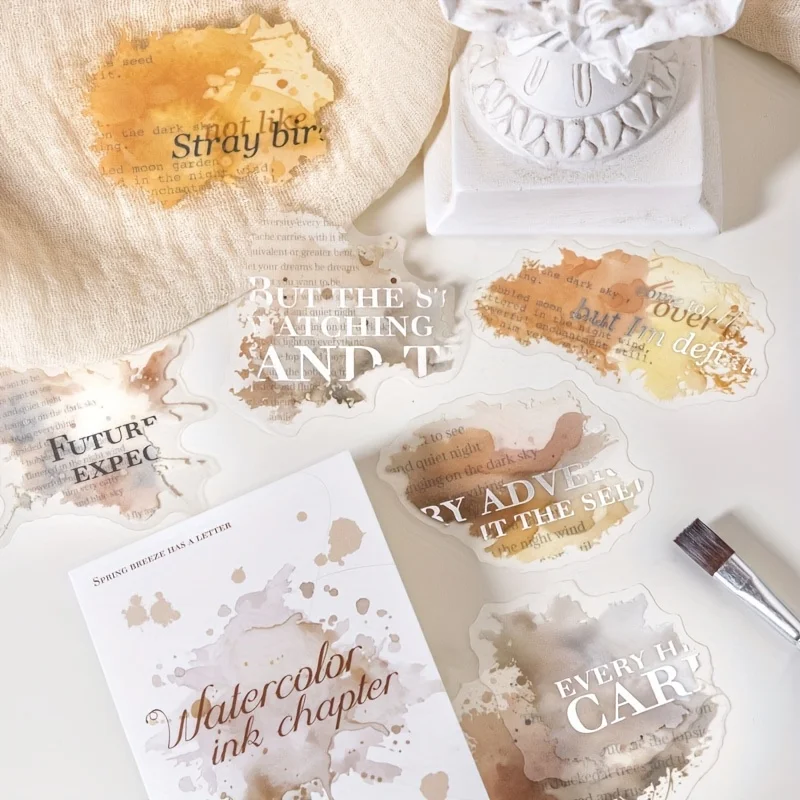 

1 шт., акварельная наклейка для украшения английской книги, изготовленная из ПЭТ-материала, с клейкой подложкой, подходит для DIY