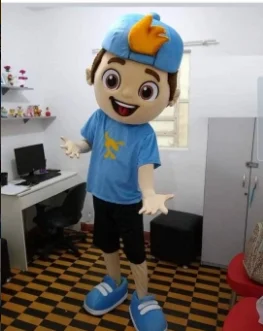 Disfraz de Mascota para niño y niña, traje de cuerpo completo de personaje adulto, sombrero azul, Halloween y Navidad, gran oferta, novedad