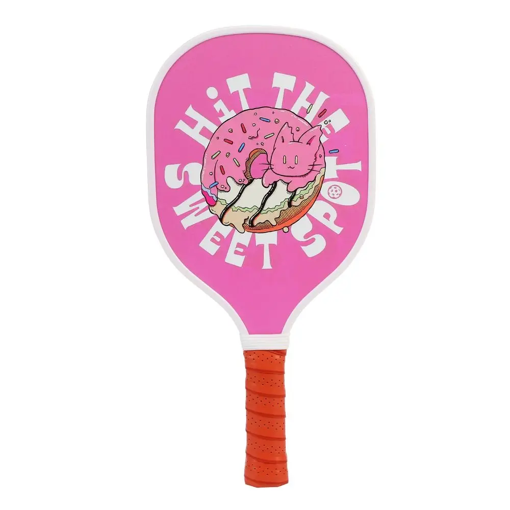 Wooden Pickleball Paddles Ribbed Handle Colorful Pickle Ball Racket Single Racket Lightweight Pickleball Training Equipment