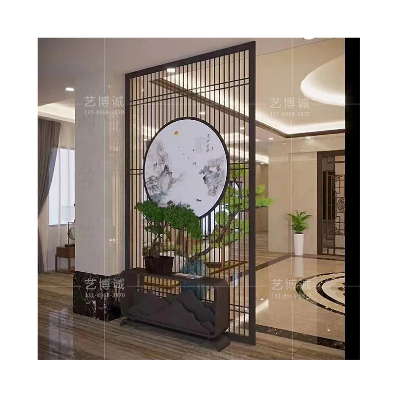 Customized Metal Screen Partition Living Room, Internet Celebrity Style Entrance, Home Decor Black Hollow S