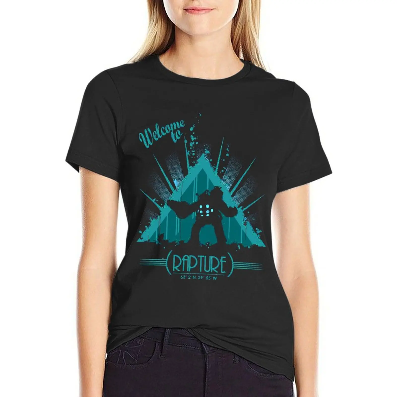

Ретро Винтаж Видео Bioshock Игры Подарки Лучшие мужские футболки летняя одежда Футболки с короткими рукавами женские