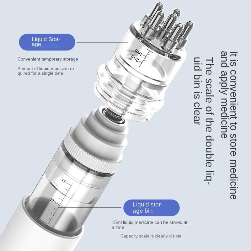 Massageador portátil para couro cabeludo, máquina de crescimento capilar masculino, dispositivo de prevenção de perda de cabelo, 2 + 15ml, pente aplicador de loção capilar