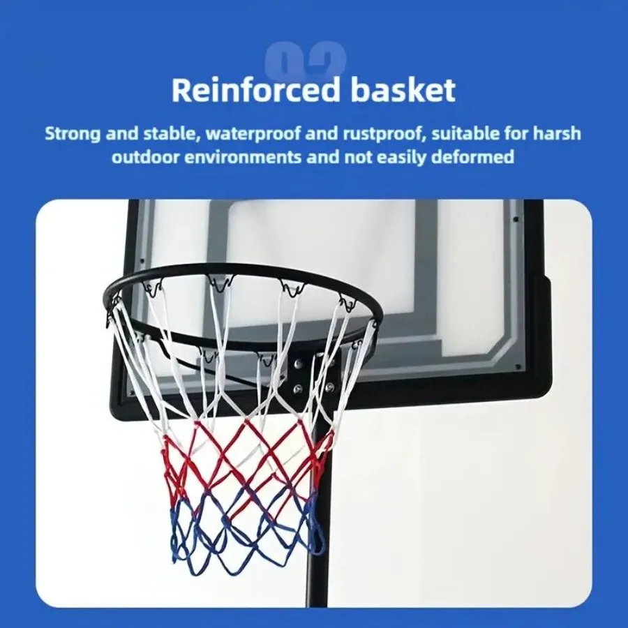 Un soporte de baloncesto plegable imprescindible para adolescentes, sistema de porta de baloncesto de altura ajustable con ruedas silenciosas y rebo duradero