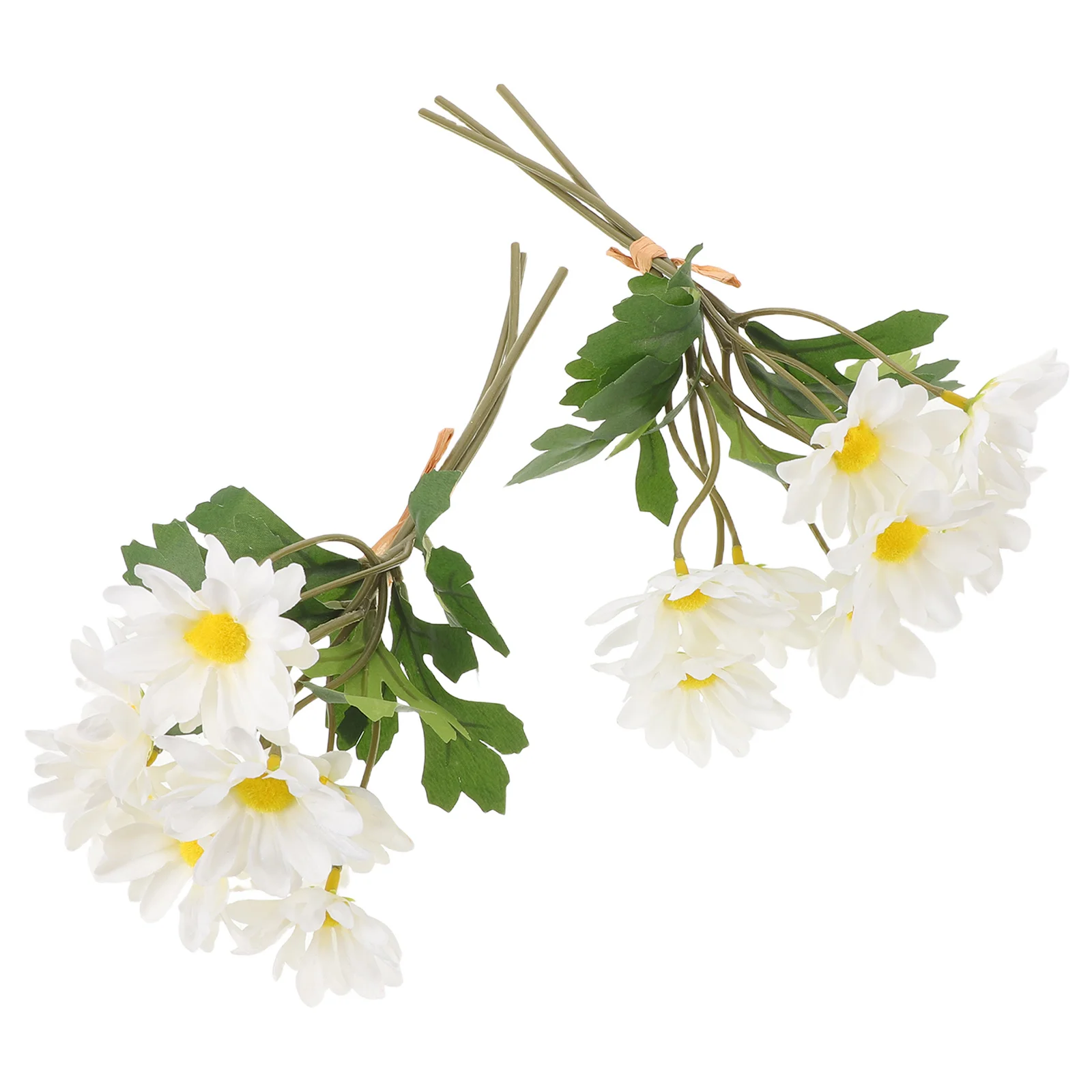 

2pcs Artificial Daisy Flowers Mini Fake Daisies White Faux Wildflowers For Outdoor Garden Patio Home Decoration Plastic Plants