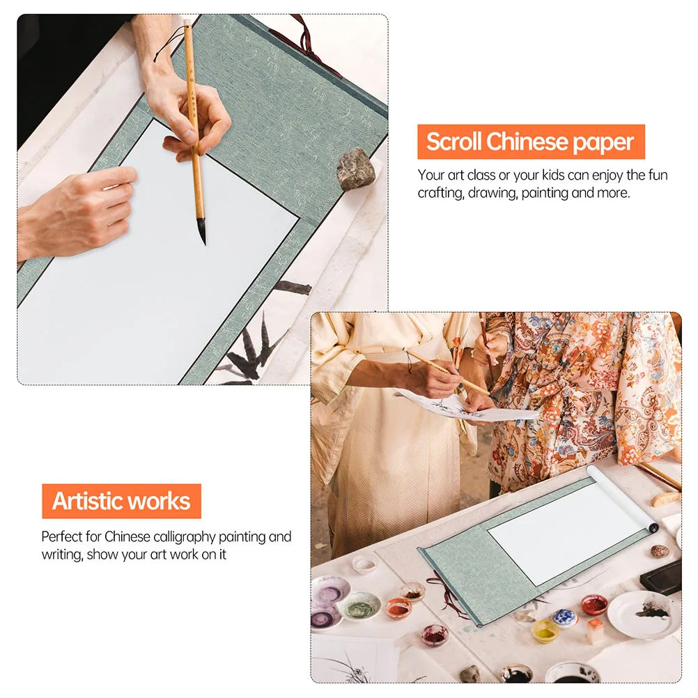 Chinese Calligraphy Scroll Paper Premium Rice Paper Vintage Blank Hanging Scroll for Painting Writing Calligraphy Wall