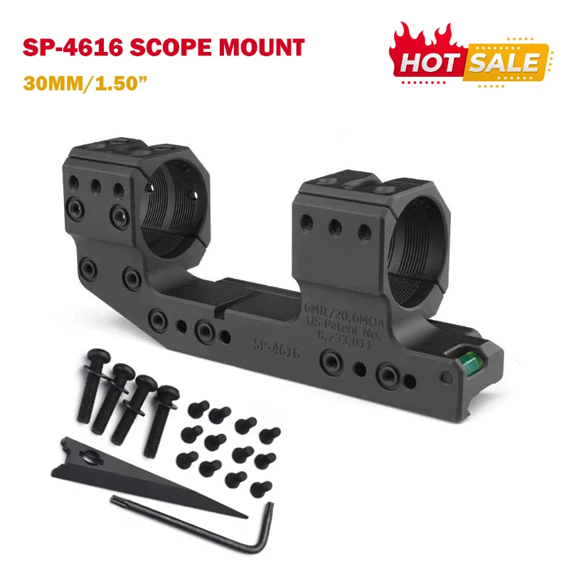 

2024 New Scope Rings SP-4615 Solid 30mm Tube Riflescope 38mm 1.50in Scope Mount with Surfaces for Scope Accessories