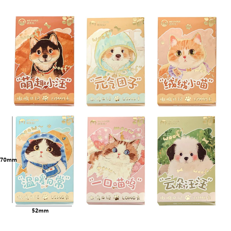28 Teile/schachtel Nette Hund Katze Karte Nette Kreative Memo Pad Für Junk Journal Tagebuch Planer Nette Nachricht Karte Home Office Student verwenden – Detail 6