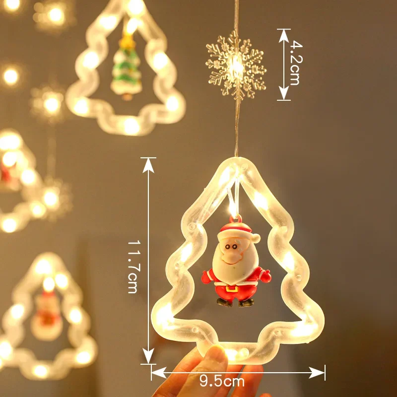 3Pcs/Lots Christmas Decoration Led Light String Christmas Tree Modeling Lights Interior Ambient Light USB Curtain Light