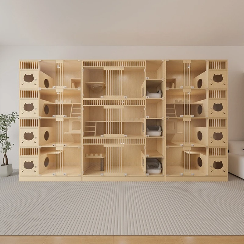 

Cat Cabinet Cat Villa Nest House House Pet Shop Large Display Breeding Cat House Solid Wood Cage