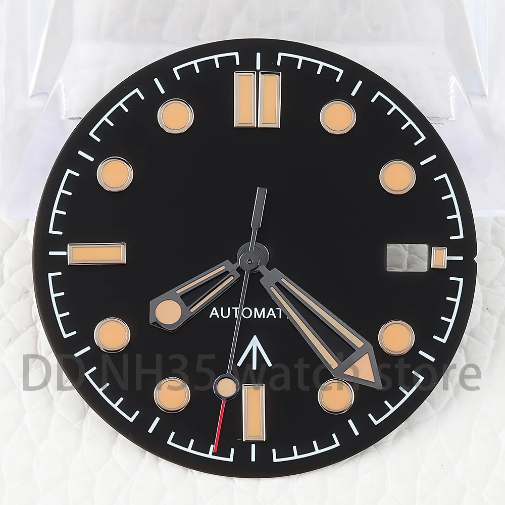 

Циферблат для часов 31 мм, аксессуары для ремонта часов, зеленые светящиеся стрелки для Seamaster 300, детали для модификации часов с механизмом NH35/NH36