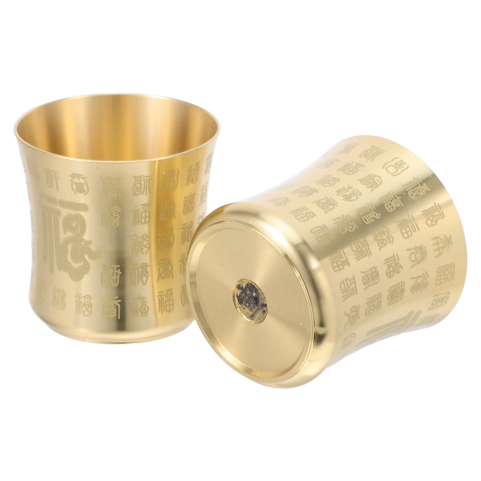 

2Pcs Retro Brass Chinese Tea Cups Vintage Style Kung Fu Tea Mug Altar Cup Meditation Supplies Holy Water Bowl Retro Goblet