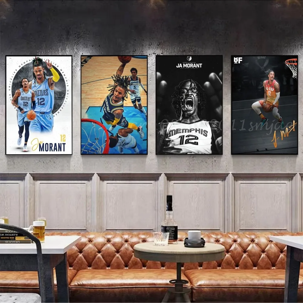 1 قطعة ملصق JA MORANT فني ذاتي اللصق مقاوم للماء ملصق ورقي مقهى بار ديكور جدران الغرفة