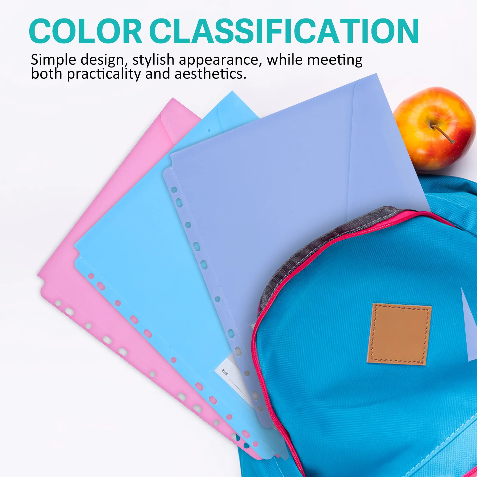 10Pcs Pocketed Page Dividers A4 Plastic File Sleeves Waterproof Document Pouches for Office Organization Stationery Travel