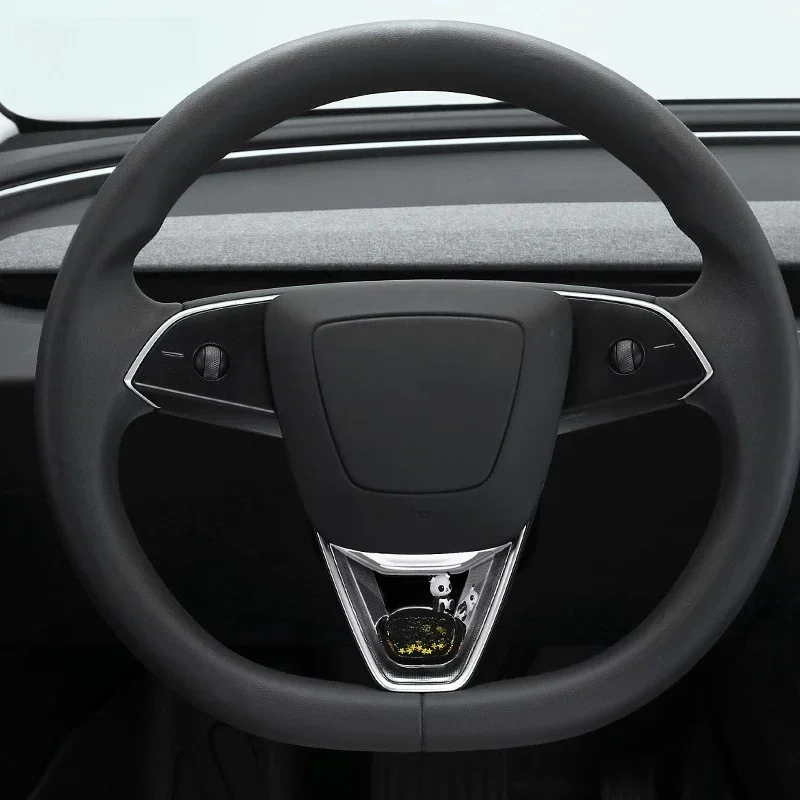 For Tesla New Model 3/Y Car Steering Wheel Dynamic Reflective Shiny Trim Anti-Scratch Interior Mod Car Accessories Modification