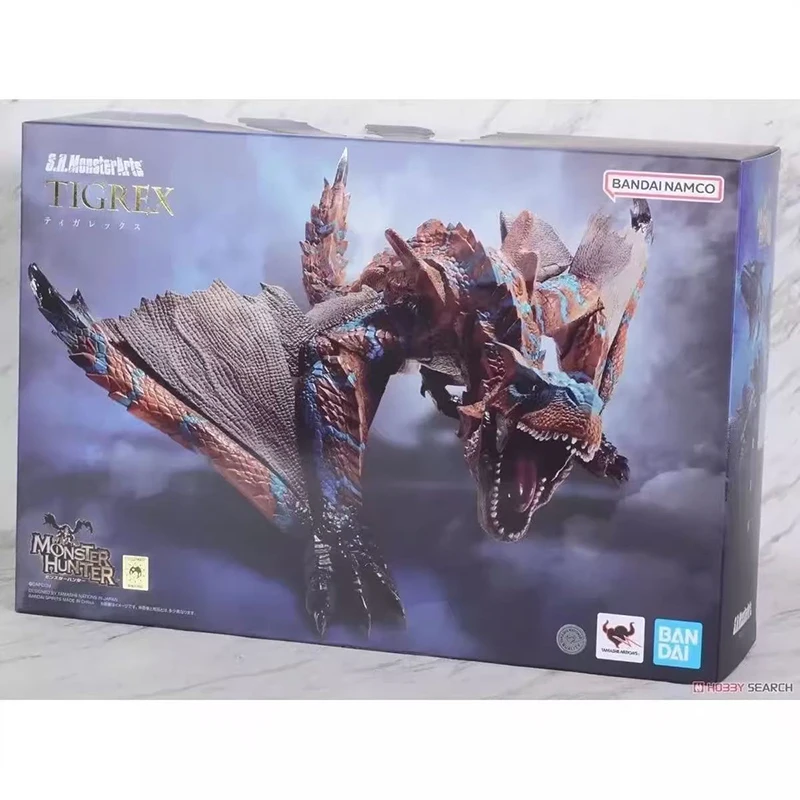 BANDAI ORIGINAL GENUINE S.H.MONSTERARTS SHM MONSTER HUNTER TIGREX   ANIME ACTION FIGURES ASSEMBLE MODEL COLLECTION TOYS GIFT