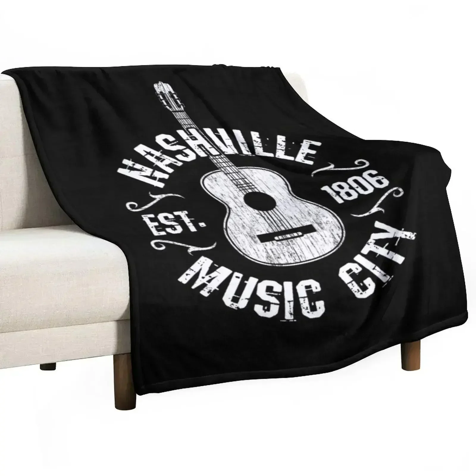 

Nashville Music City USA Country Music Gift Throw Blanket Hairys decorative Blankets