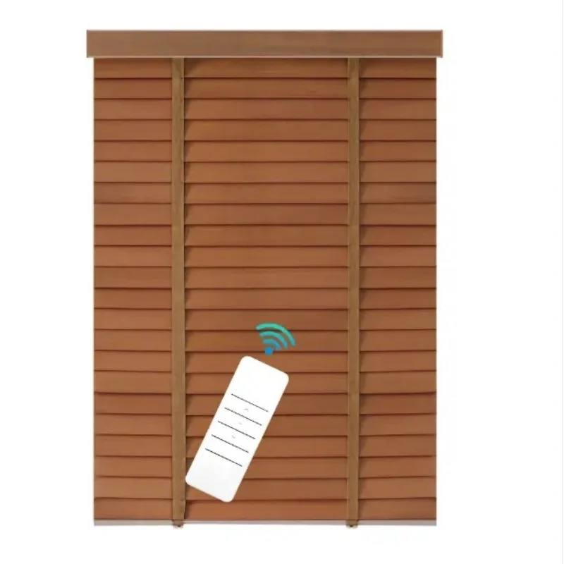 

Modern Custom Size Motorized Wooden Venetian Blinds for Home Office Hotel Window