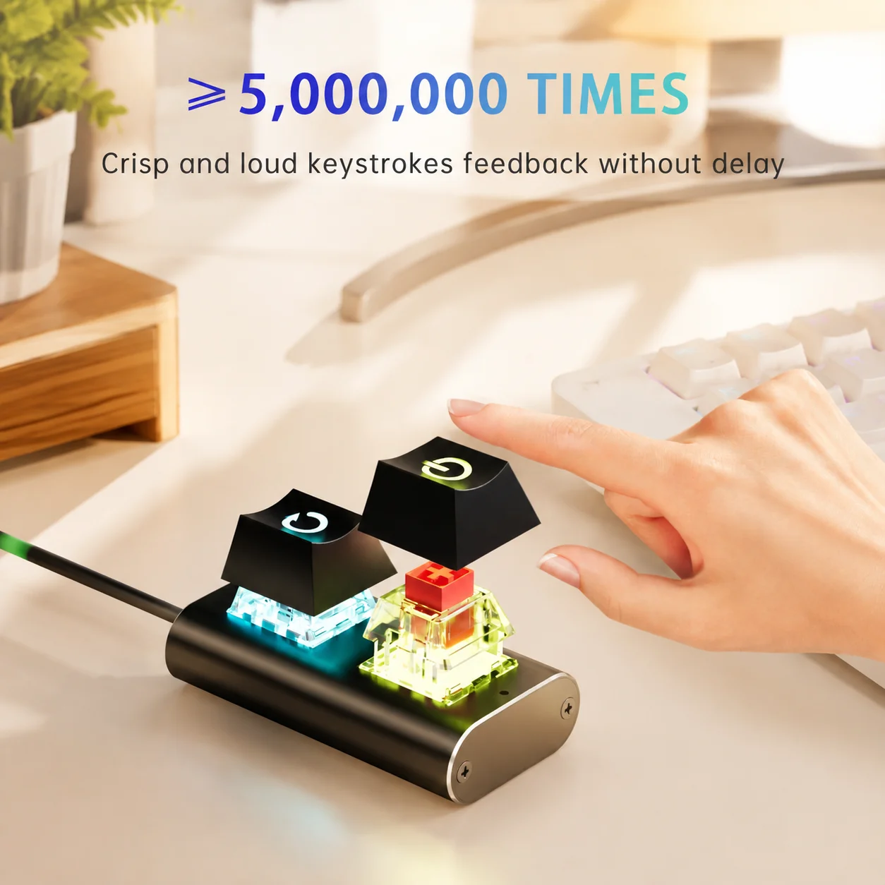 2m Extended Desktop Power Button with Extension Cable PC Switch Mechanical Key for Easy External Remote Start PC Motherboard