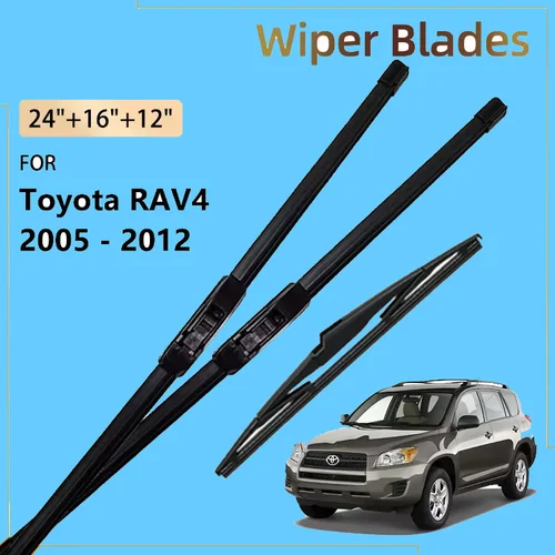 Escobillas de limpiaparabrisas delanteras y traseras de coche para Toyota RAV4 XA30 2005 - 2012 2011 2010 2009 2008 2007 2006 cepillos de ventana de parabrisas