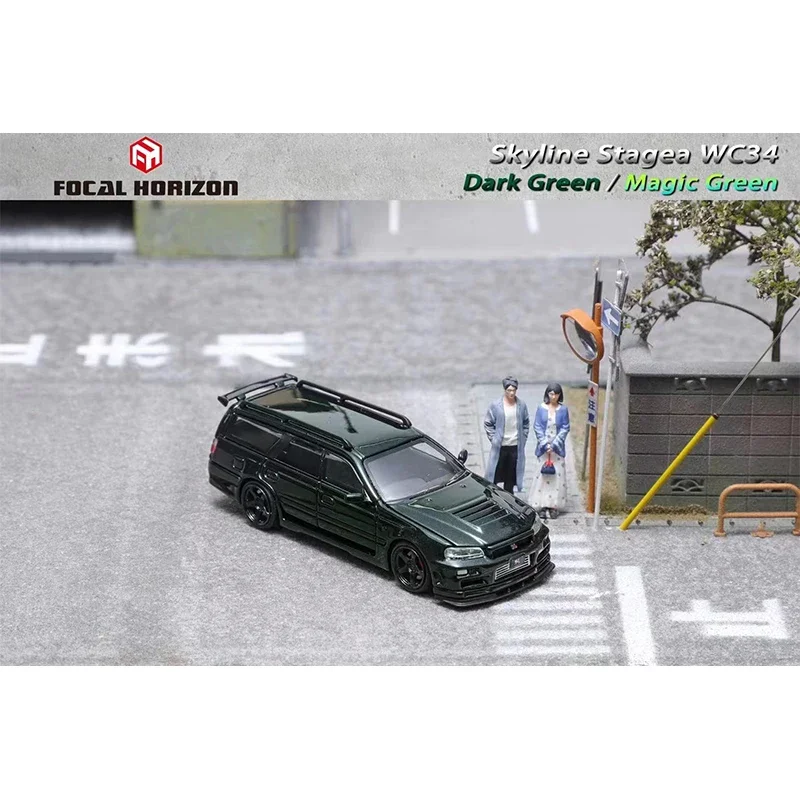 **Pre Sale**FH 1:64 Skyline Stagea WC34 260RS Dark Magic Green Diecast Diorama Car Model Collection Miniature Toy Focal Horizon