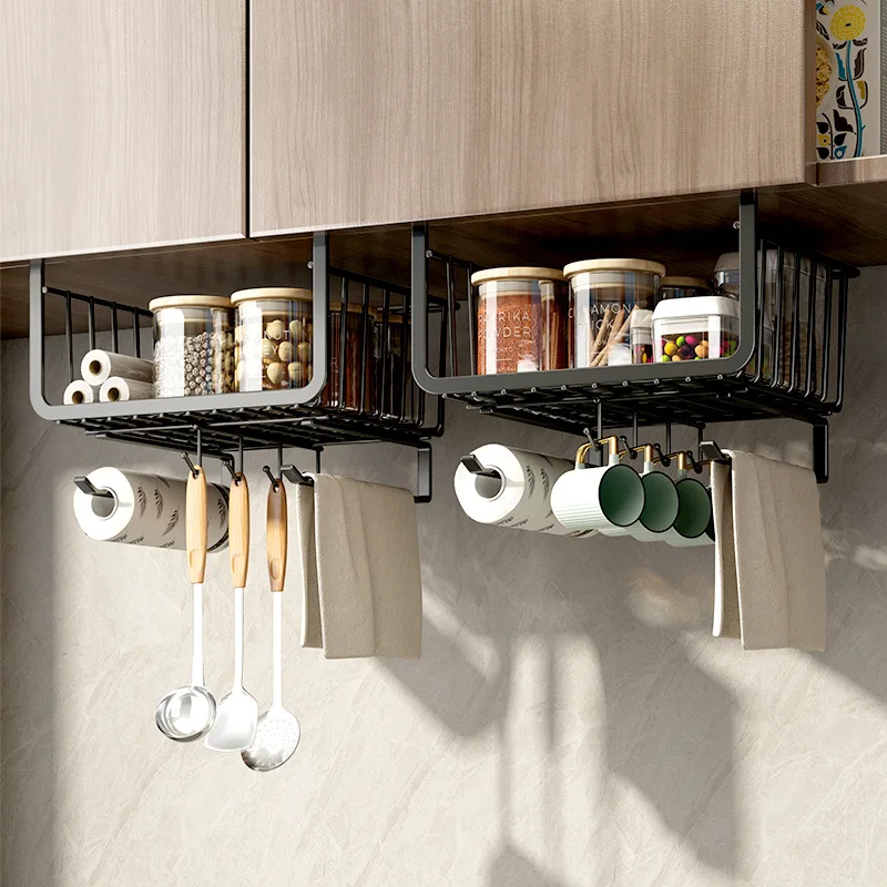 

Kitchen Shelf Storage Artifact Layered Basket Cabinet Inner Cabinet Lower Hanging Paper