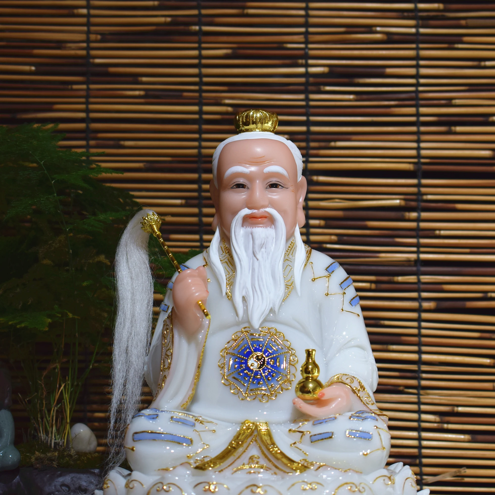 Wholesale Buddhism Taoism figure Asia HOME SHOP Prosperity family TAI SHANG LAO JUN BUDDHA God jade FENG SHUI statue