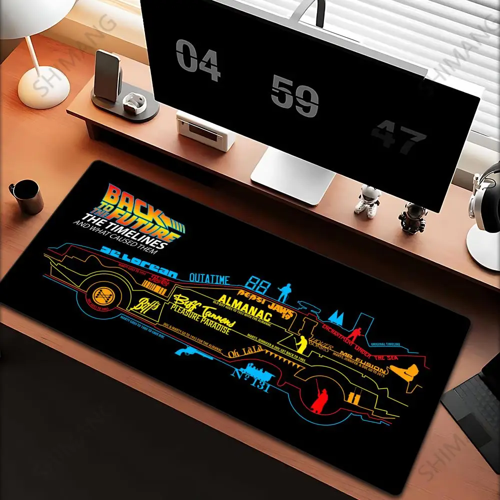 Back To The Future Large Mouse Pad 90x40cm Computer Mousepad Big Keyboard Mat Car Table Carpet Big Desk Mats Rubber Rugs