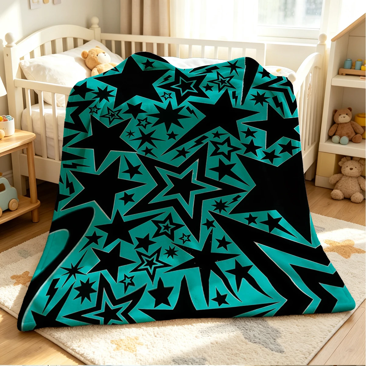 Star Rush Flannel Blanket Warm Soft Halloween Christmas Couch Warm Cozy Decorative Decor Gift for All Season