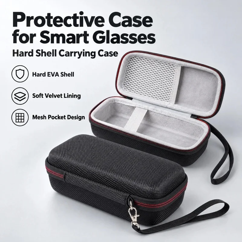 EVA Hard Case for Rayban Meta Smart Glasses Wayfarer Skyler Headliner Shockproof Scratch Resistant Eyeglasses Storage Bag