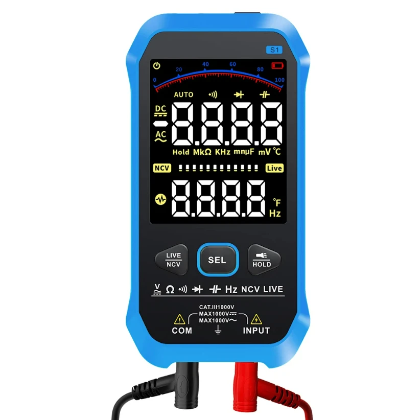 

S1 Digital Voltage And Current Tester Auto Range Diode NCV Hz Live Wire Tester Measurement & Analysis Instruments Accessories