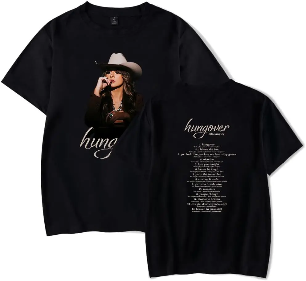 

Футболка Ella Langley Hungover Album Merch для мужчин и женщин, футболка с короткими рукавами, футболка