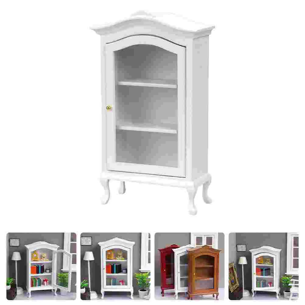 Dollhouse Furniture Accessory Simulation Cabinet Mini Wood Bookcase Miniature Supplies