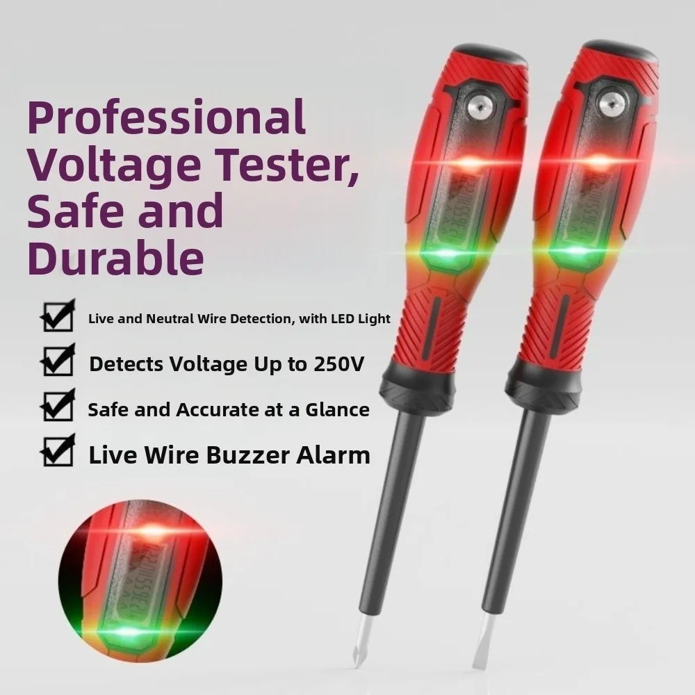 

12-220V Non-Contact Screwdriver LCD Display Screen Non-contact Induction AC Voltmeter Intelligent Voltage Indicator