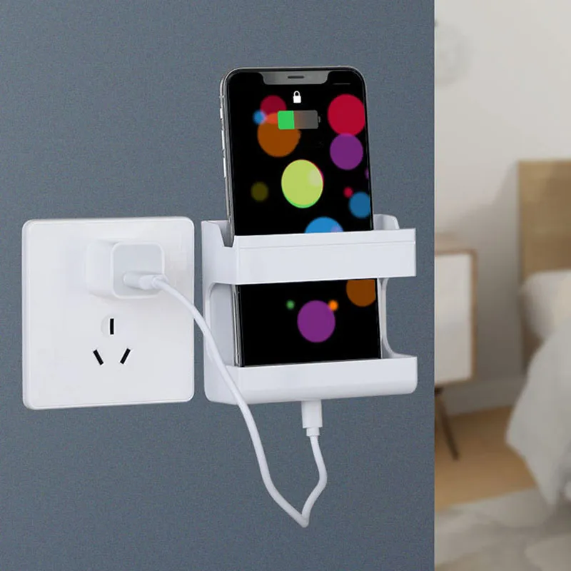 Selbstklebende TV-Klimaanlage, Fernbedienung, Aufbewahrungsbox, stanzfreie, an der Wand montierte Ladestation für Mobiltelefone, Finishing-Box – Detail 3
